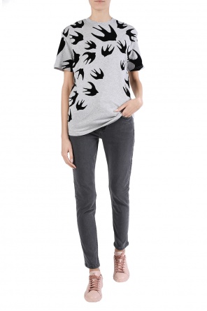 T-shirt with velvet swallows, zdjęcie 2 T-shirt with velvet swallows od McQ Alexander McQueen